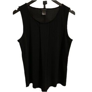 Ann Taylor Factory Womens Size Small Top Black Sleeveless Pleated Front